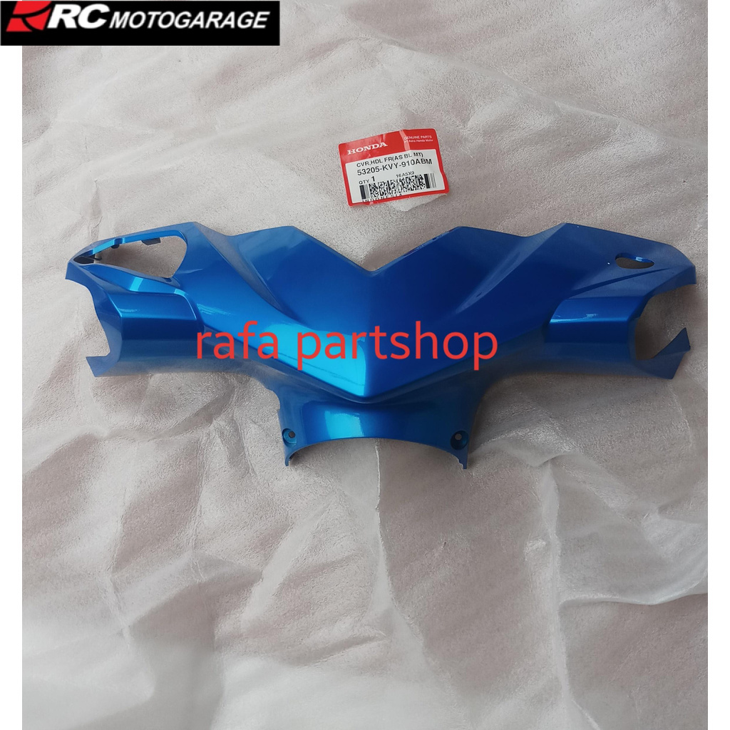 Cover Handle FR Batok Depan Stang Beat Karbu Biru Metalik 53205KVY910ABM ORI AHM