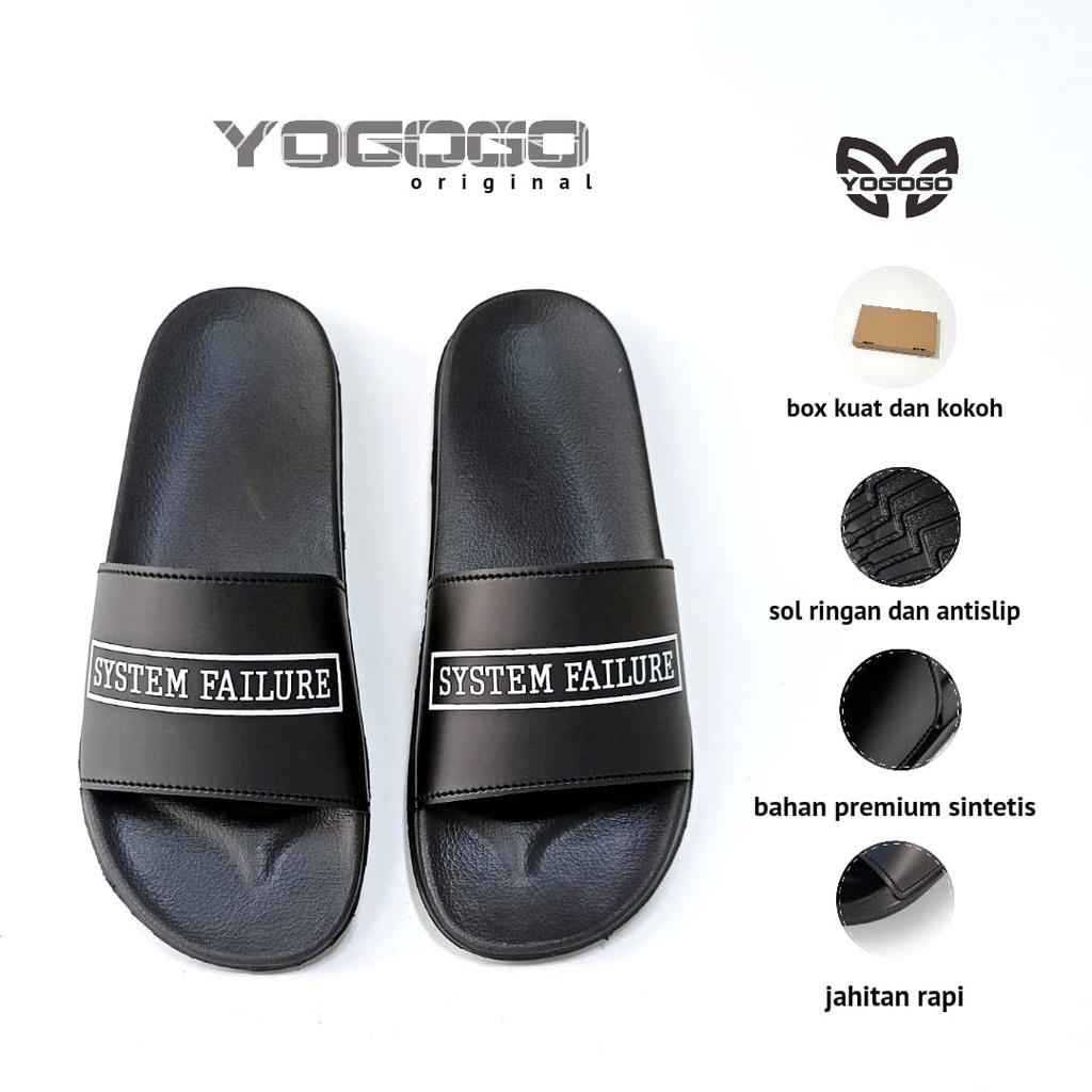 Sandal Slide Sendal selop flip flop pria dan wanita SYSTEM FAILURE