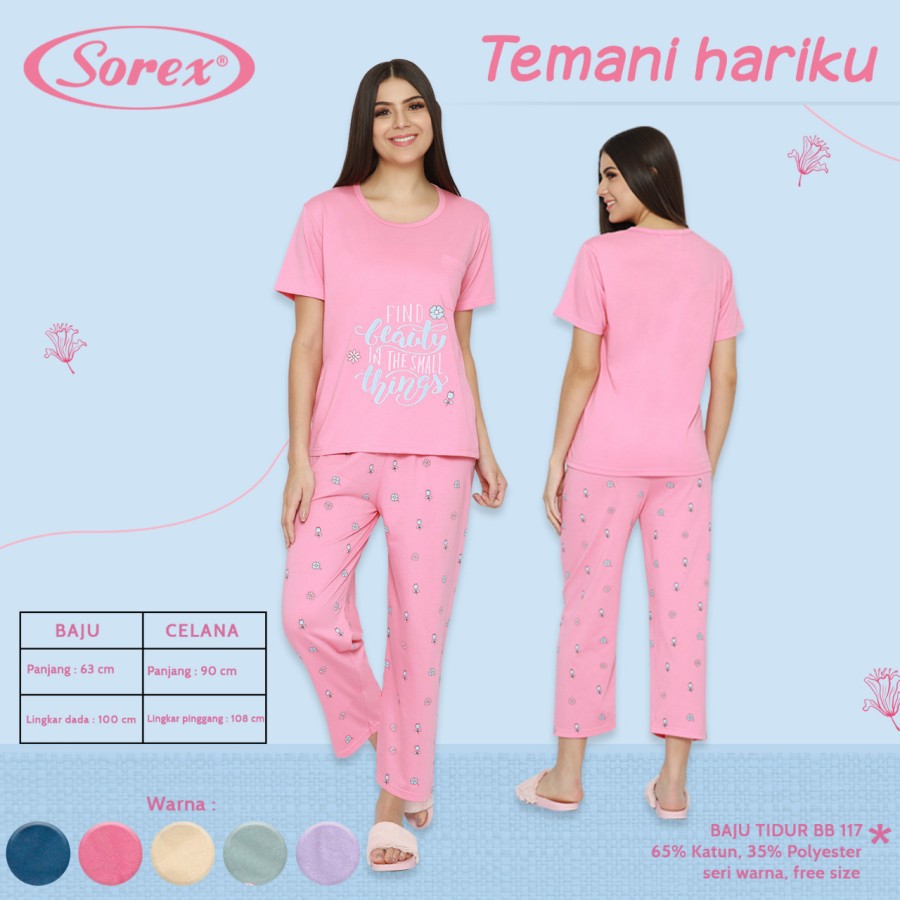 stelan set baju tidur sorex bb116 116 115 113 piyama katun