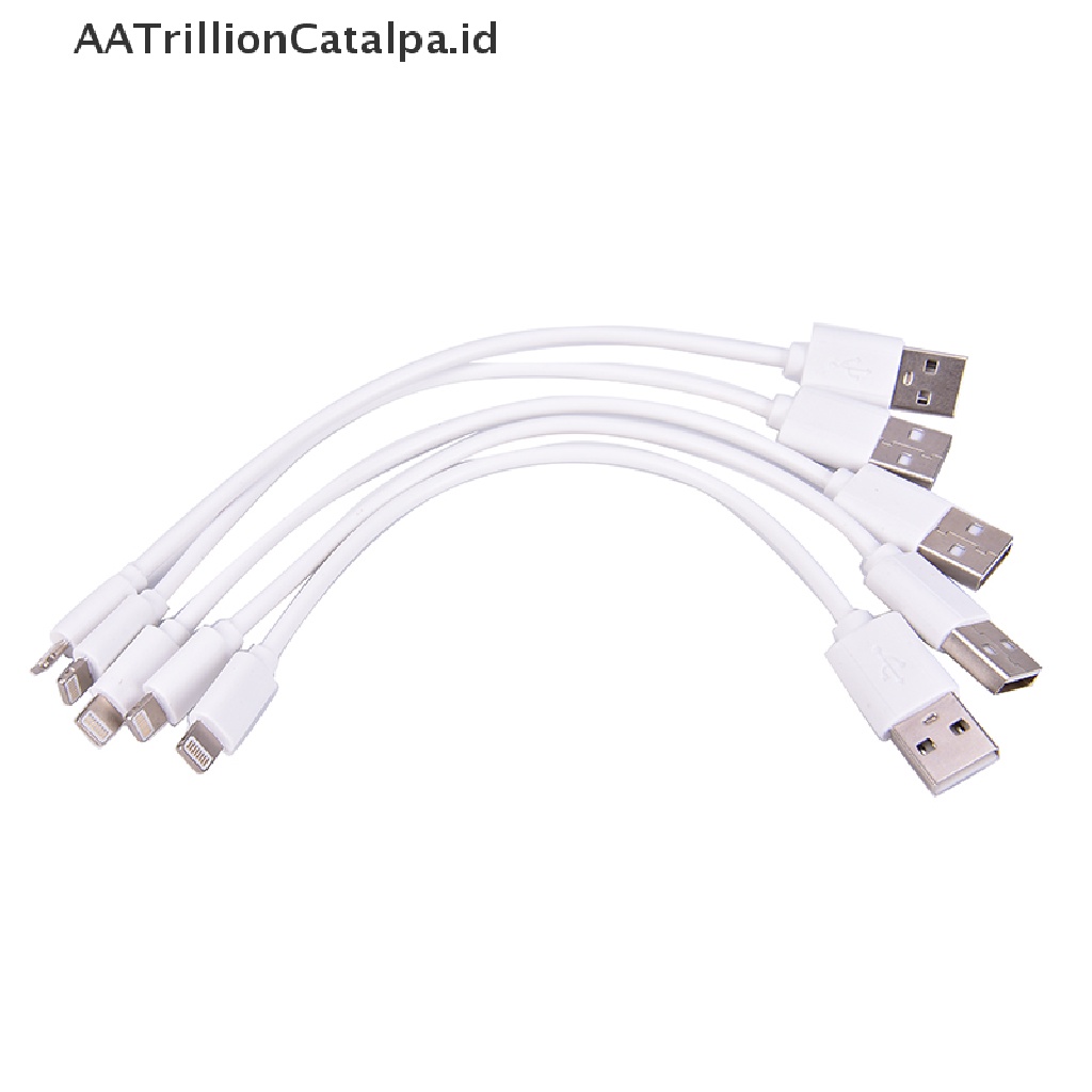 Aatrillioncatalpa Kabel Charger Lightning Mini Pendek 22cm 8Pin USB Untuk iPhone 5s 5c 6 6s SE 7 Plus