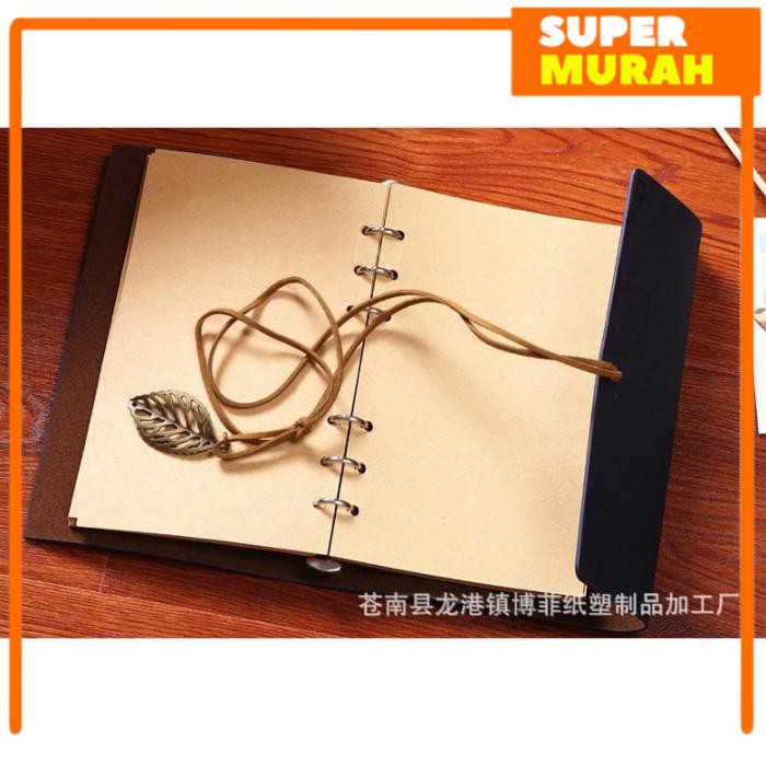 

Phantaci Buku Catatan Binder Kulit Retro Leaf Kertas A6 - Bsd666 -