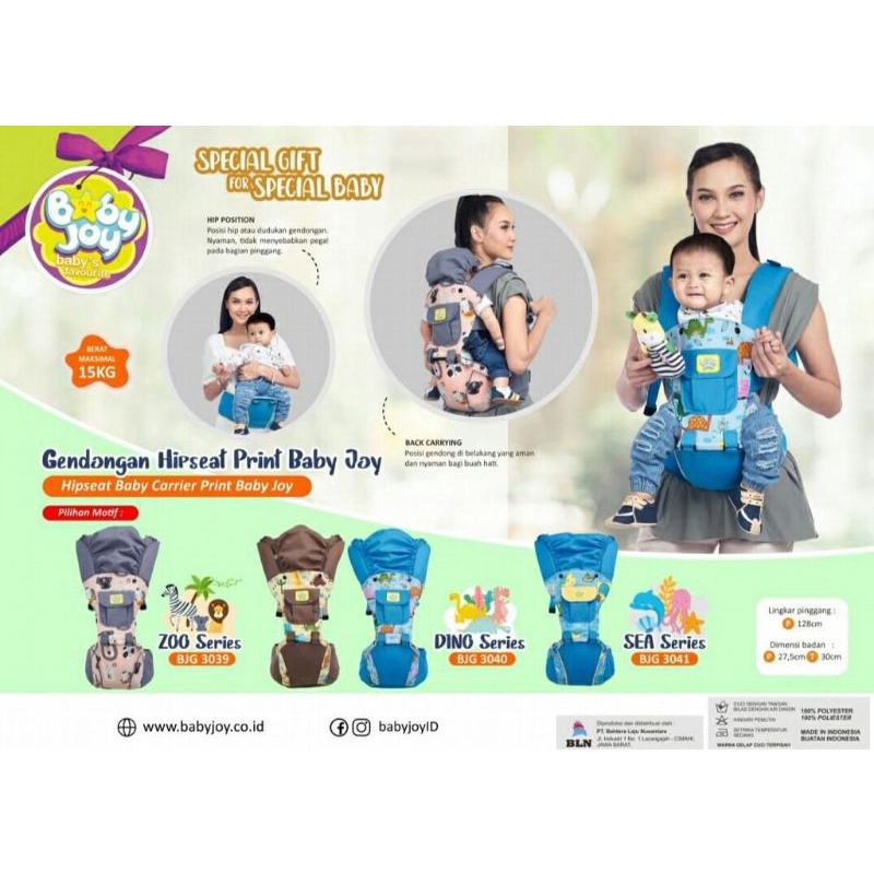 Gendongan Hipseat Print Dino Series BJG 3040