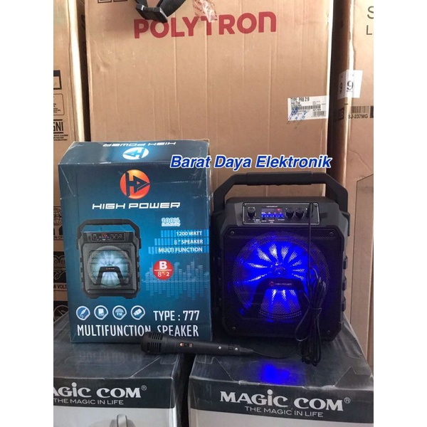 Speaker Speaker Bluetooth Karaoke HP 777 Speker Aktif HP Speaker Portable 8 inchi speaker tenteng +mic