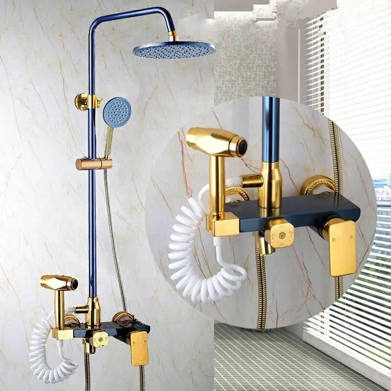 HOT ITEM Shower Set Terbaru Warna Biru Gold Dan Hitam Shower Import Murah Shower Kran Air Panas Ding