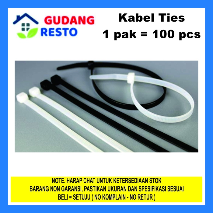 Kabel Ties / Cable Tis 10cm / 15cm / 20cm / 25cm / 30cm tali / pengikat / dasi sabuk / serut