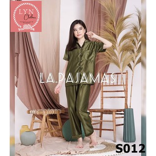 Pajamas Lengan  Pendek baju  tidur  satin  silk satin  