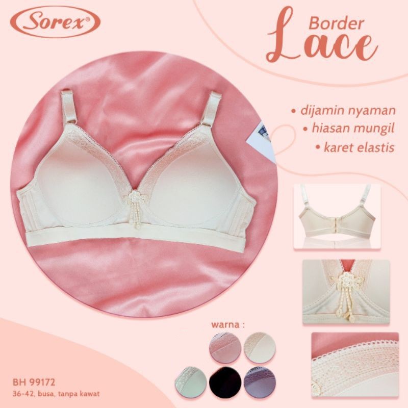 BB BRA SOREX 99172 CUP BESAR BIG SIZE CUP TANPA KAWAT BUSA TIPIS SILKY LEMBUT UNDERWEAR WANITA