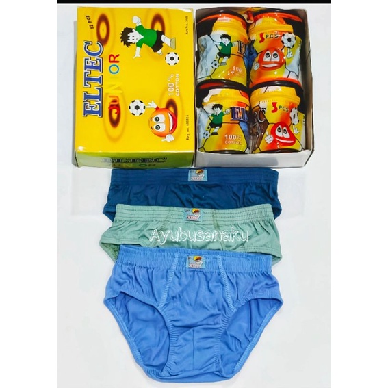 cd celana dalam anak laki laki junior 9-12 th eltec isi 3