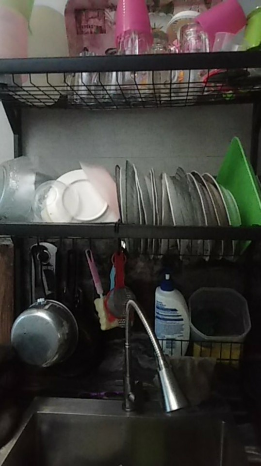 Olla Hom - Rak Dapur Hitam Rak Wastafel Rak Piring Dan Peralatan Dapur 65 Cm Dan 85 Cm