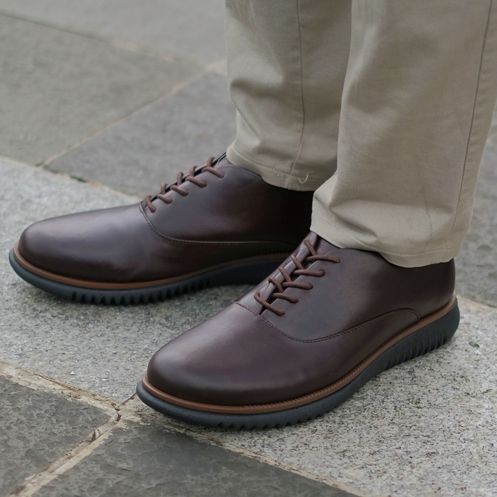 London 2.0 Brown | Sepatu Kulit Vintage Klasik Pria Derby Oxford Original Footwear | FORIND x Kenzios