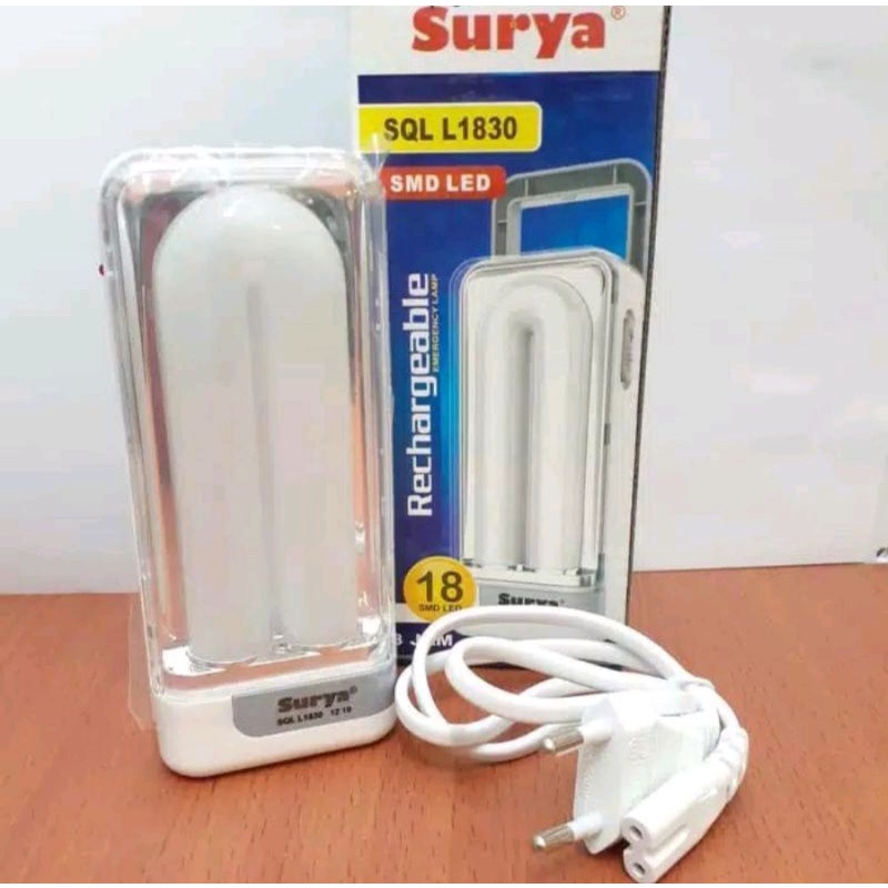 Lampu Led emergency Surya Rechargeable 18 smd led 8 hours SQL L1830