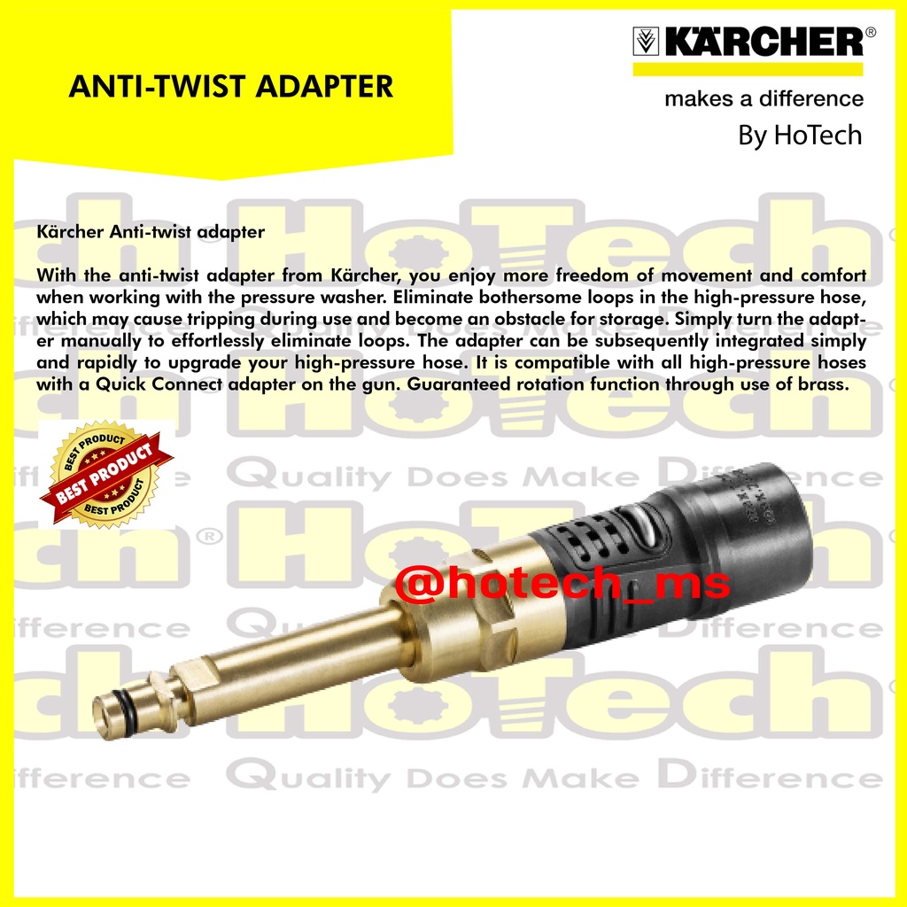 Karcher Anti Twist Adapter High Pressure Washer | KARCHER | High Pressure Washer Anti Twist Adapter 