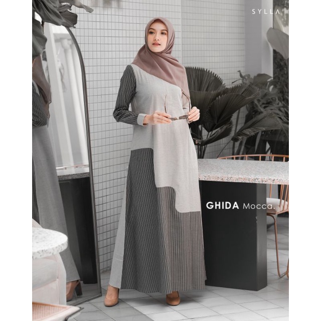 GHIDA DRESS MOCCA SIZE XL LD 106 BY SYLLA /GAMIS BUSUI