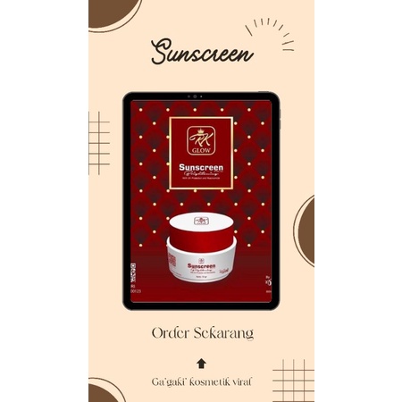 SUNSCREEN BRIGHTENING SPF 50 RK GLOW KOSMETIK VIRAL 100 % ORIGINAL