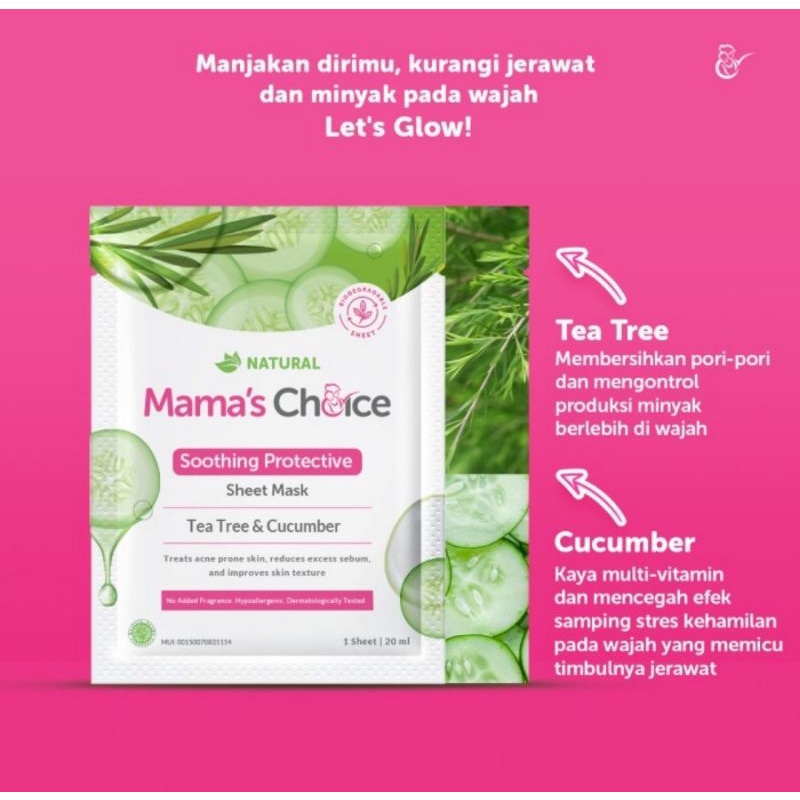 Mama's Choice Sheet Mask Soothing Protective Isi 3 Pcs - Masker Wajah