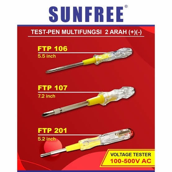 Sunfree Testpen Obeng Multifungsi plus minus 2 Arah