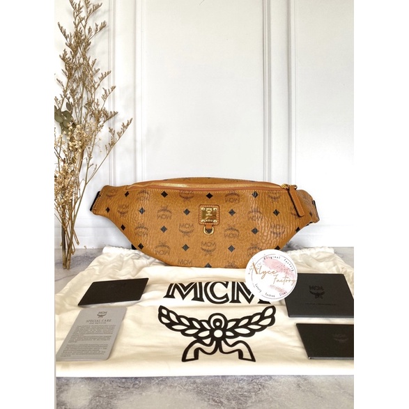 MCM Stark Visetos Brown Waistbag / Tas Unisex
