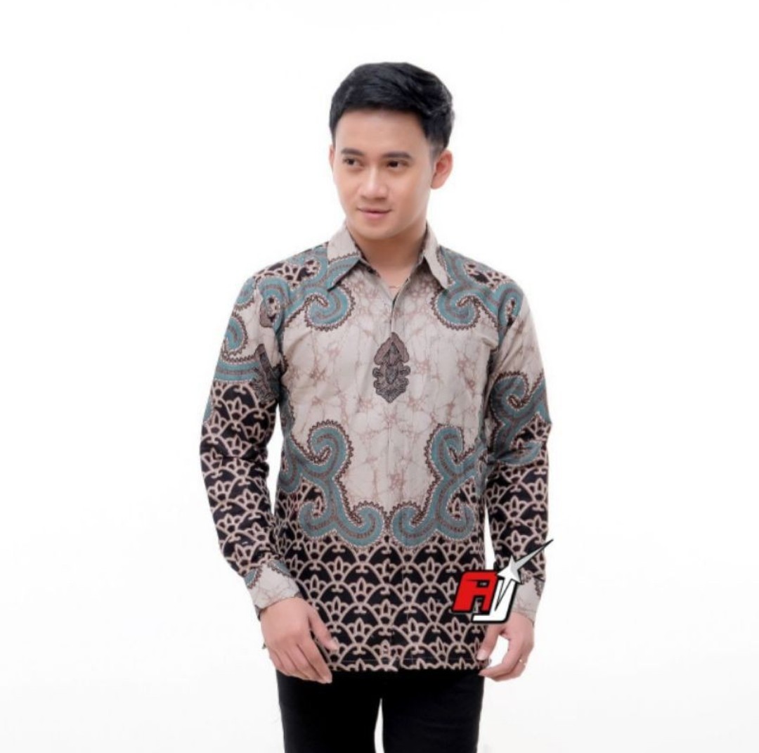 Atasan Batik Pria Lengan Panjang Kenongo Hem Padi Pekalongan M L Xl