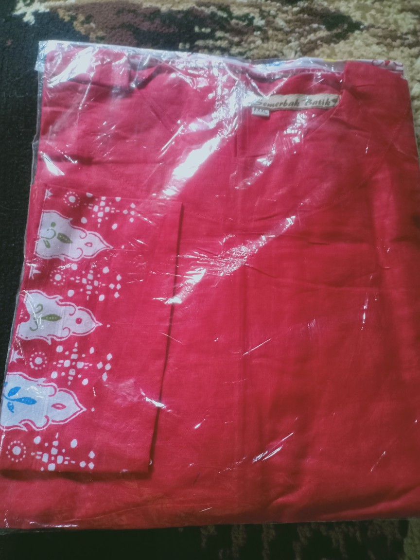 Tey-17 Batik Wanita Asj Sa Hrb026 Kenongo Kemeja Tosca Pendek