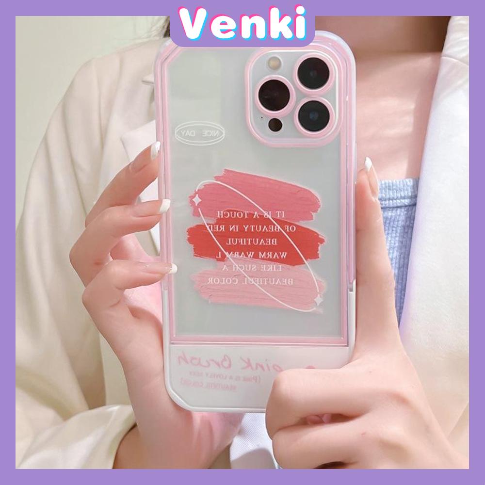 iPhone Case Acrylic Invisible Folding Stand Silicone Soft Case Shockproof Camera Cover Pink Graffiti Cute Compatible For iPhone 11 Pro Max 13 Pro Max 12 Pro Max 7Plus xr XS Max