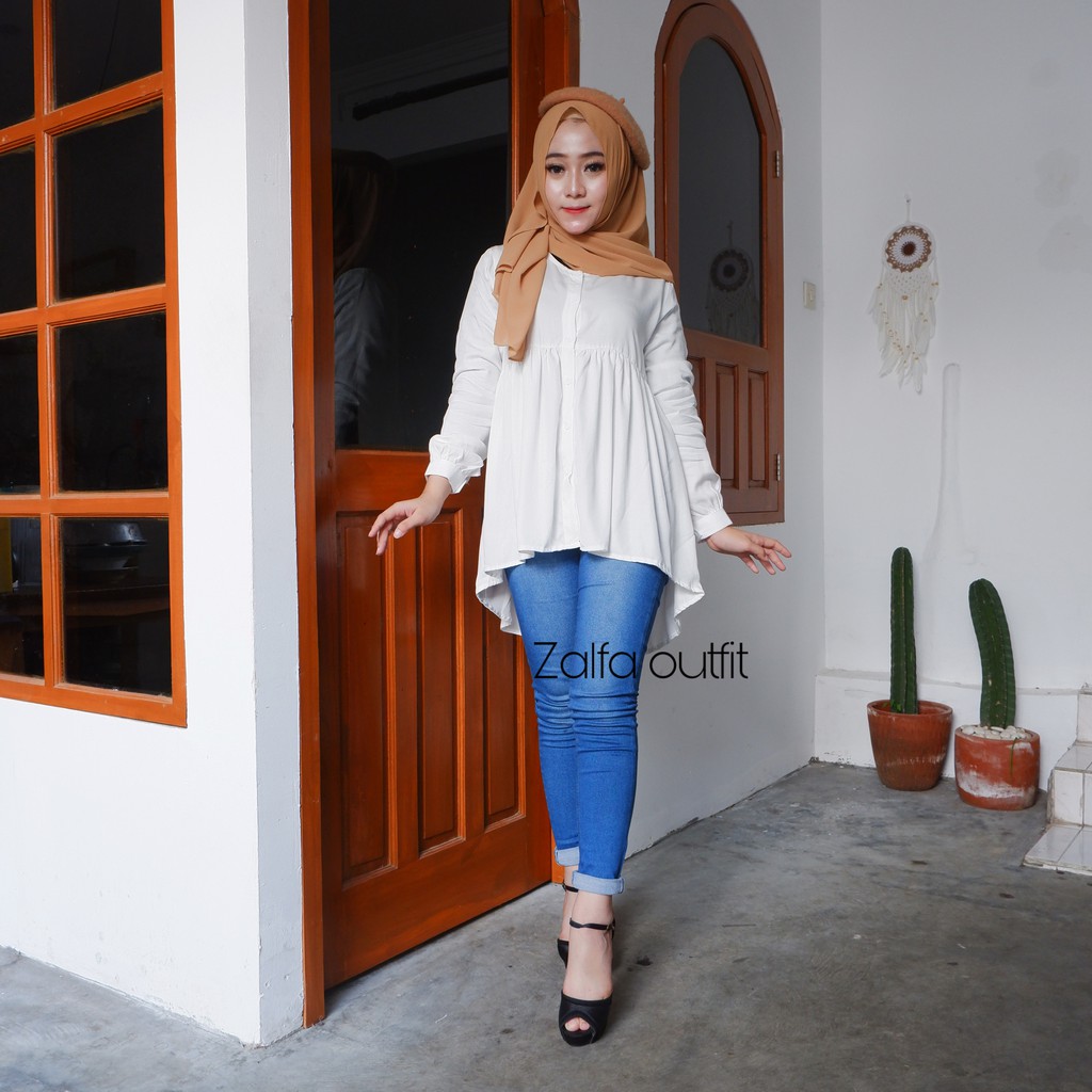 MARISA blouse by ZALFA OUTFIT / blouse polos / kemeja polos / blouse rayon