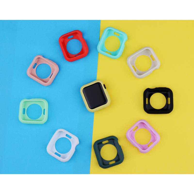 Casing Silikon Apple Watch 7 SE 6 5 4 3 2 1 38MM 40MM 41MM 42MM 44MM 45MM Warna Hitam Bumper