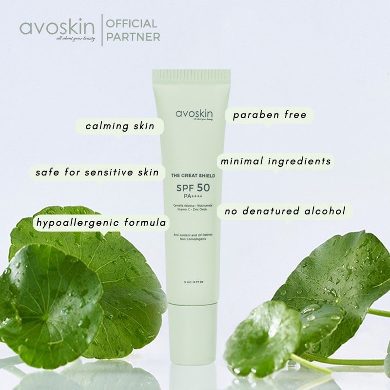 AVOSKIN The Great Shield SPF 50 PA++++ Indonesia / Avo Skin / SunScreen / Serum Toner Retinol Cream