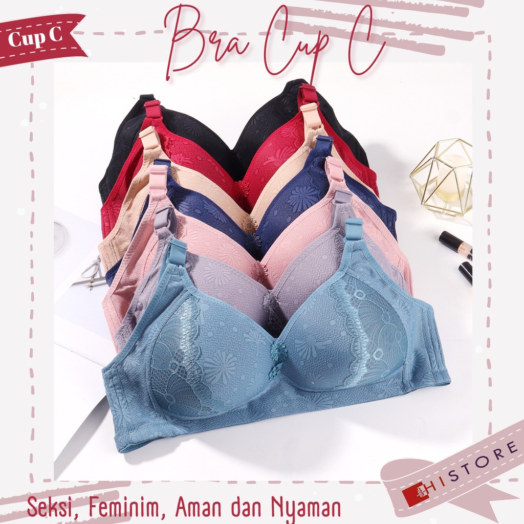 [HI] Bra BH JUMBO Cup 3/4C Fashion Wanita Bra wanita Premium BH Busa Tipis Tanpa Kawat Sangat Nyaman 2029