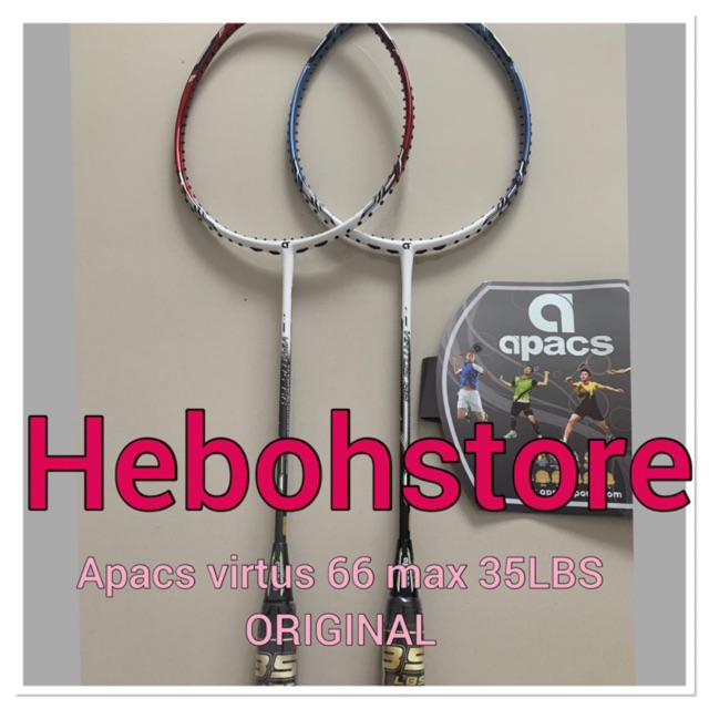 RAKET BADMINTON APACS VIRTUS 66 ORIGINAL BISA 35 LBS BONUS GRIP