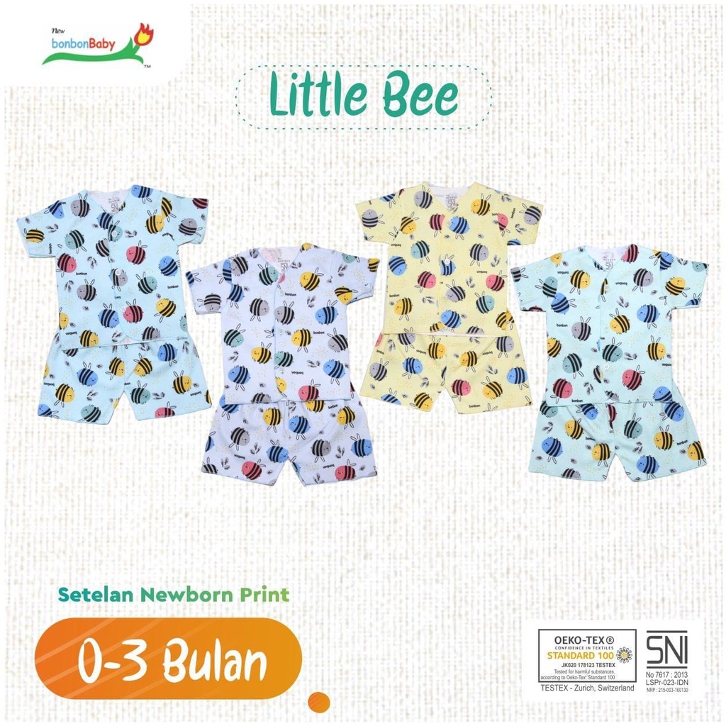 baju bayi SETELAN BONBON PENDEK MOTIF