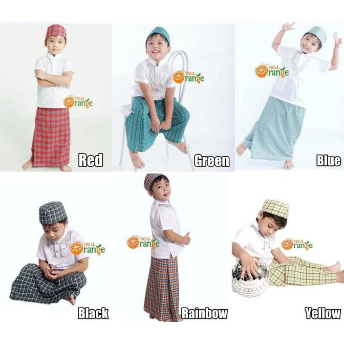 1Set Baju Koko Dan Sarung Instan Anak Laki-Laki Lucu Murah Bagus - KokoSarungPeci "HARGA PROMO"