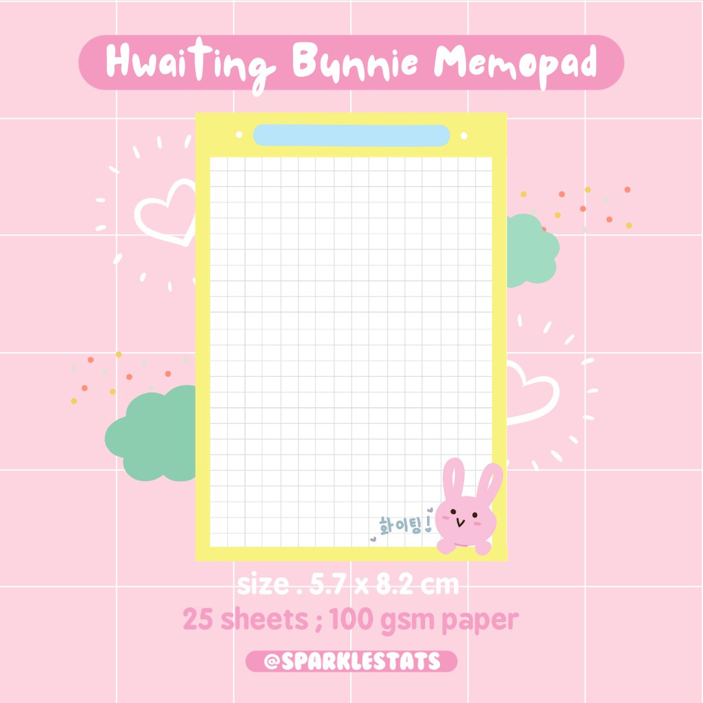 

Hwaiting Bunnie Memopad Cute Memo Stationery Bullet Journal Agenda Planner Ready Stock