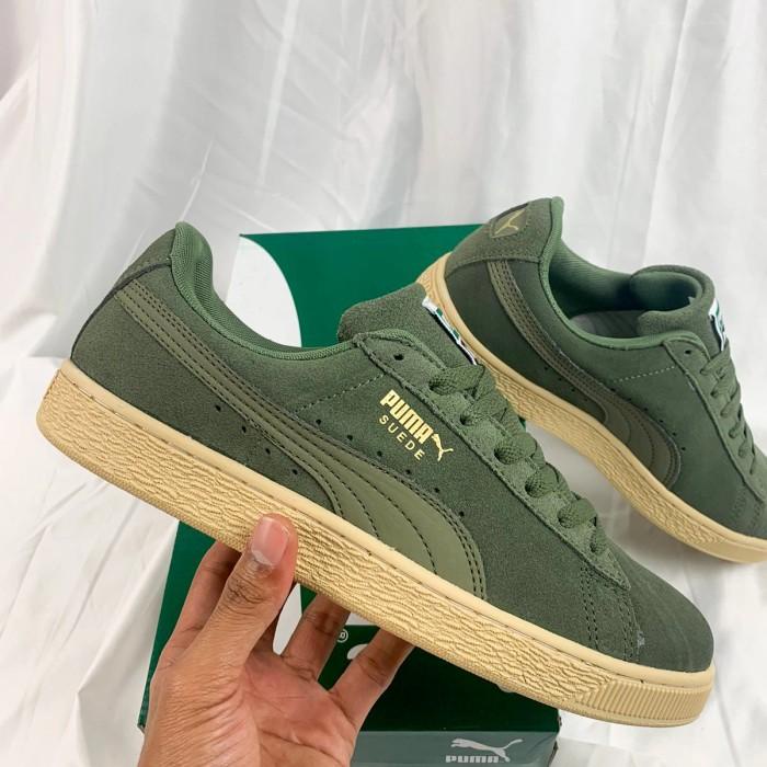 BIG SALE  Puma Suede Classic Original " Green Army Sol Cream "