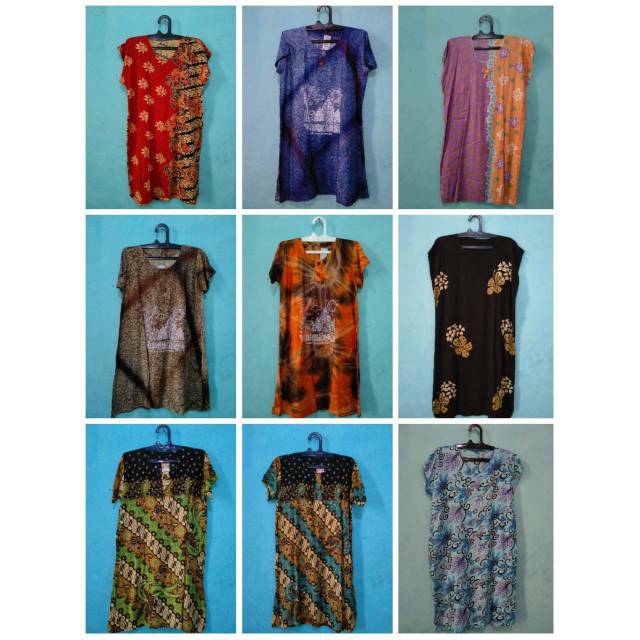 DASTER BATIK LENGAN PENDEK BAHAN SANTUNG SALE 110RIBU DAPAT 4