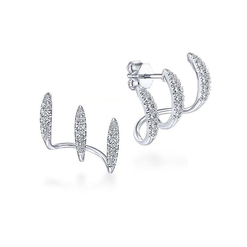 Anting Stud Kristal AAA CZ Desain Modern Serbaguna Untuk Wanita