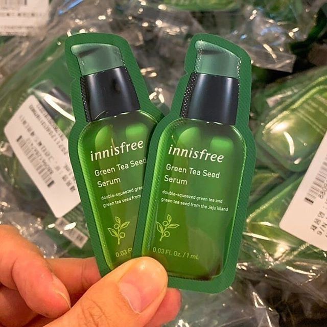 [SAMPLE]  Innisfree Greentea Green tea seed Serum 1ml - Sample Sachet -KEMASAN BARU