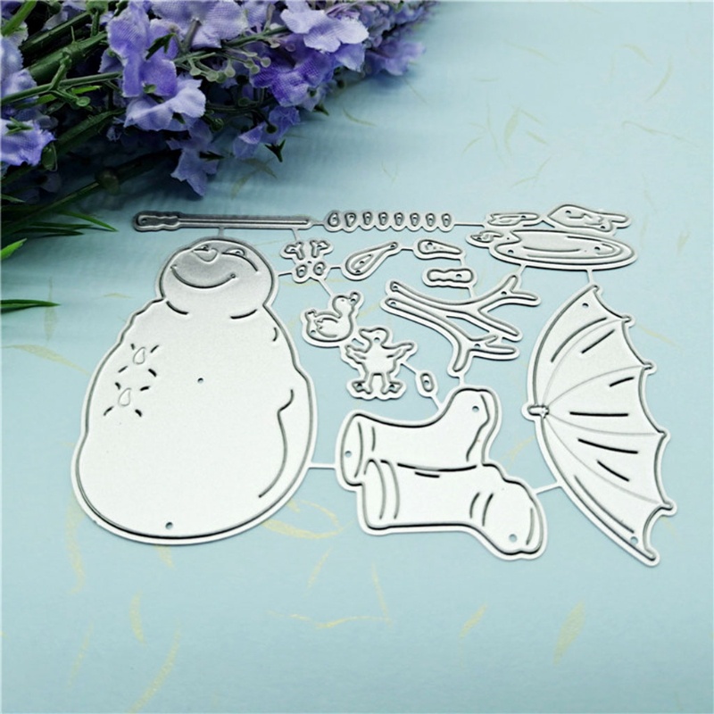 Cetakan Stensil Cutting Dies Motif Snowman Natal Bahan Metal Untuk Scrapbook / Craft DIY / Embossing