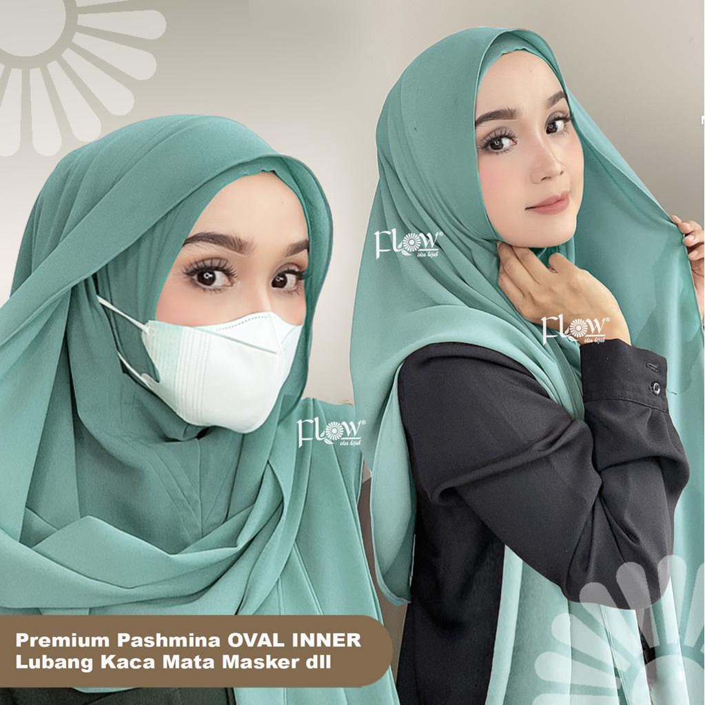 Hijab Pashmina oval ori flow hijab