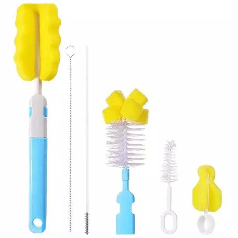 VnM077 | SET Sikat Pembersih Botol Bayi 6 in 1 / Baby Bottle Brush Cleaning Set All Kinds / Spons Pembersih Botol Susu Bayi