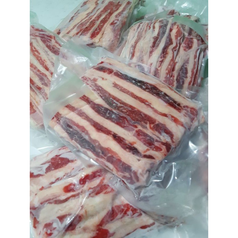 Beef Shortplate US kemasan Vacum 500gr || Daging sapi slice yakiniku