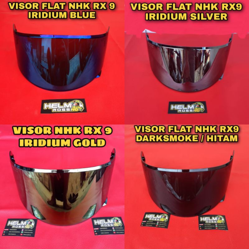 Kaca Visor NHK RX9 RX 9 GM RACE PRO Iridium Blue Gold Silver Smoke GP1000 GP 1000 FLAT Racepro