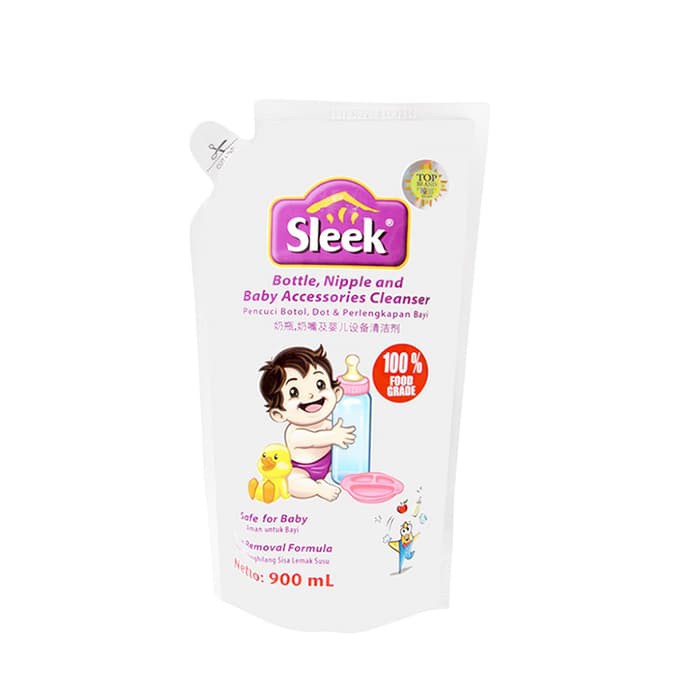 Sleek Baby Botol and Nipple Cleaner 900ml - Sleek Sabun Pembersih Dot, Botol dan Aksesoris Bayi