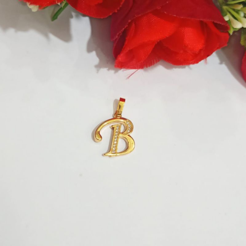 LIONTIN TITANIUM MOTIF HURUF (A-Z) ANTI KARAT &amp; ANTI LUNTUR (COD)