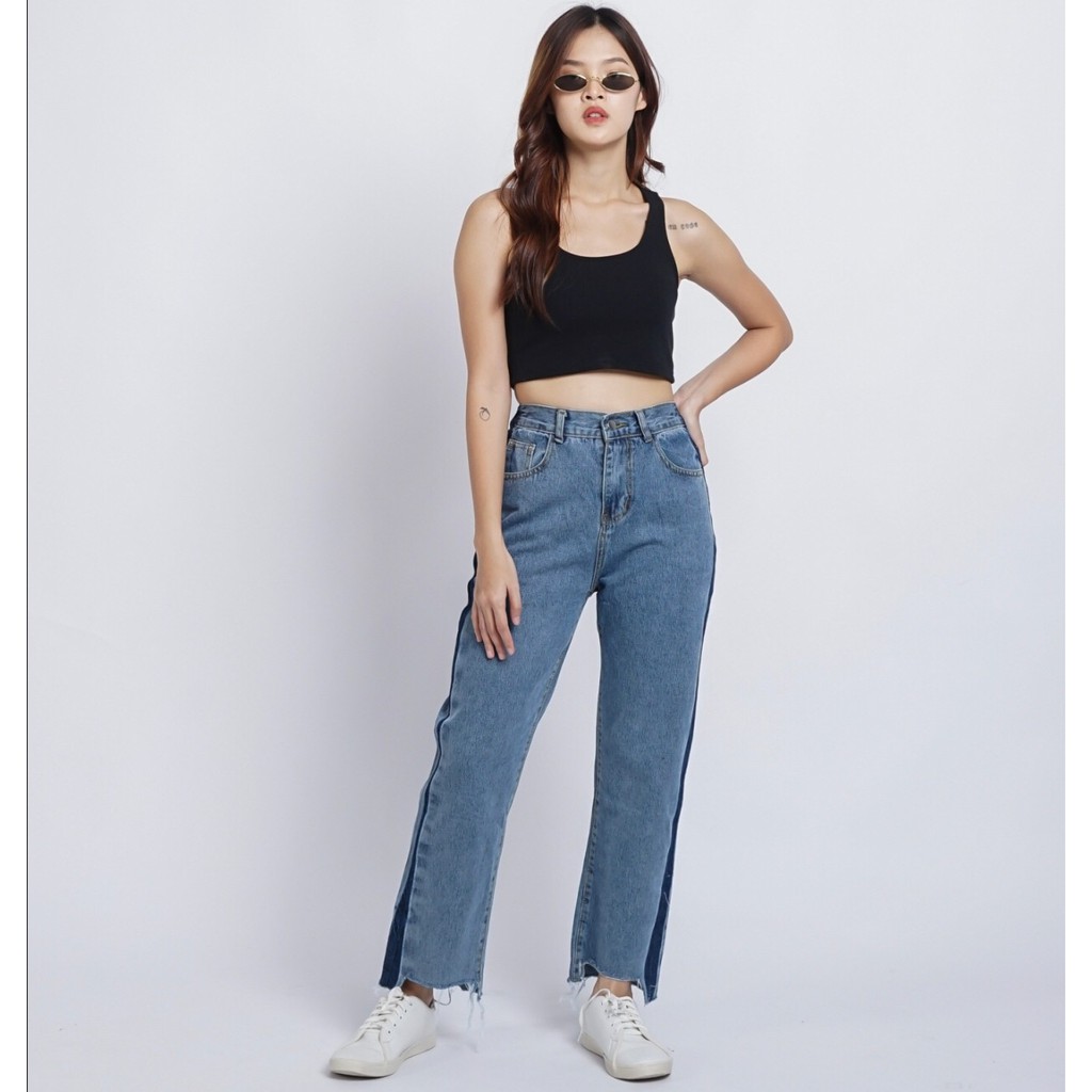 AVANCEID (S-XXL) CELANA JEANS PANJANG HIGH WAIST BAGGY JEANS KULOT 7342