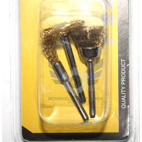 SOLID Sikat Kawat Gerinda Mini Set 3 pcs Wire Brush Mini Grinder / Sikat Mini Gerinda