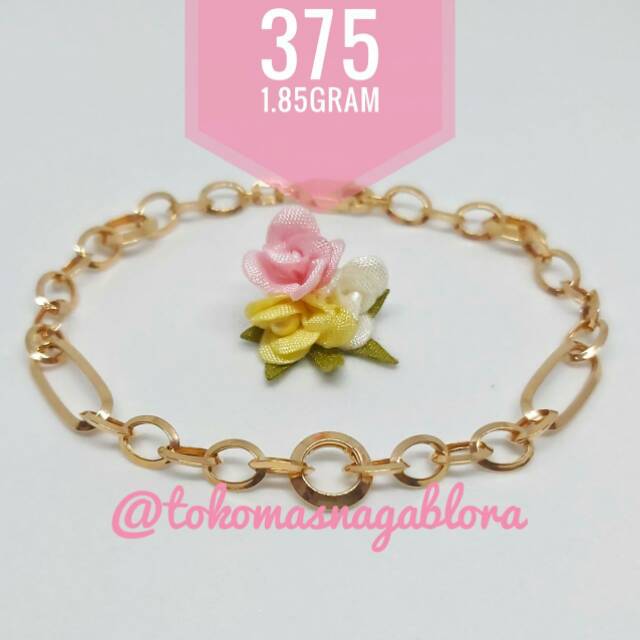 GELANG HOLLOW EMAS SETENGAH TUA KADAR 375