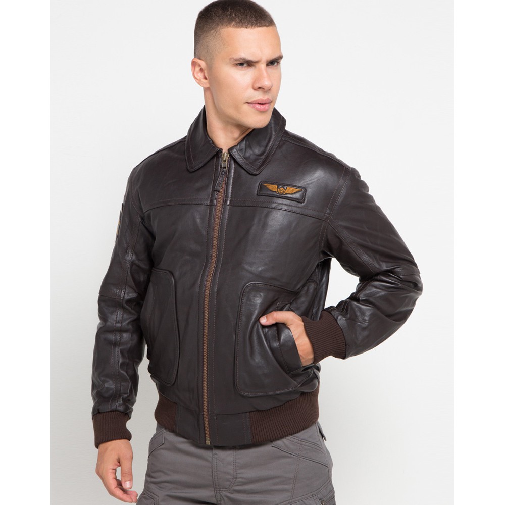 JAKET KULIT ASLI / MGEE / BOMBER / JACK C501 BROWN