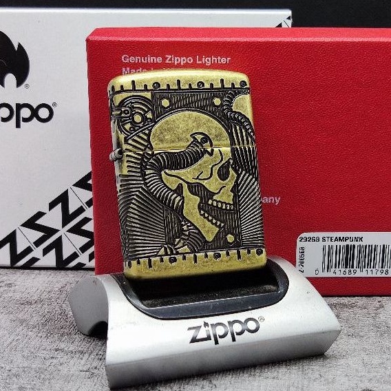 Zippo 29268 Armor Skull Steampunk Original