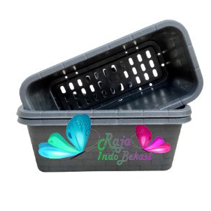 Pot Bunga Tanaman Panjang Motif Bata RTG 01 Hitam 37cm - nkt RTG 01 Pot Segi Panjang Hias Murah