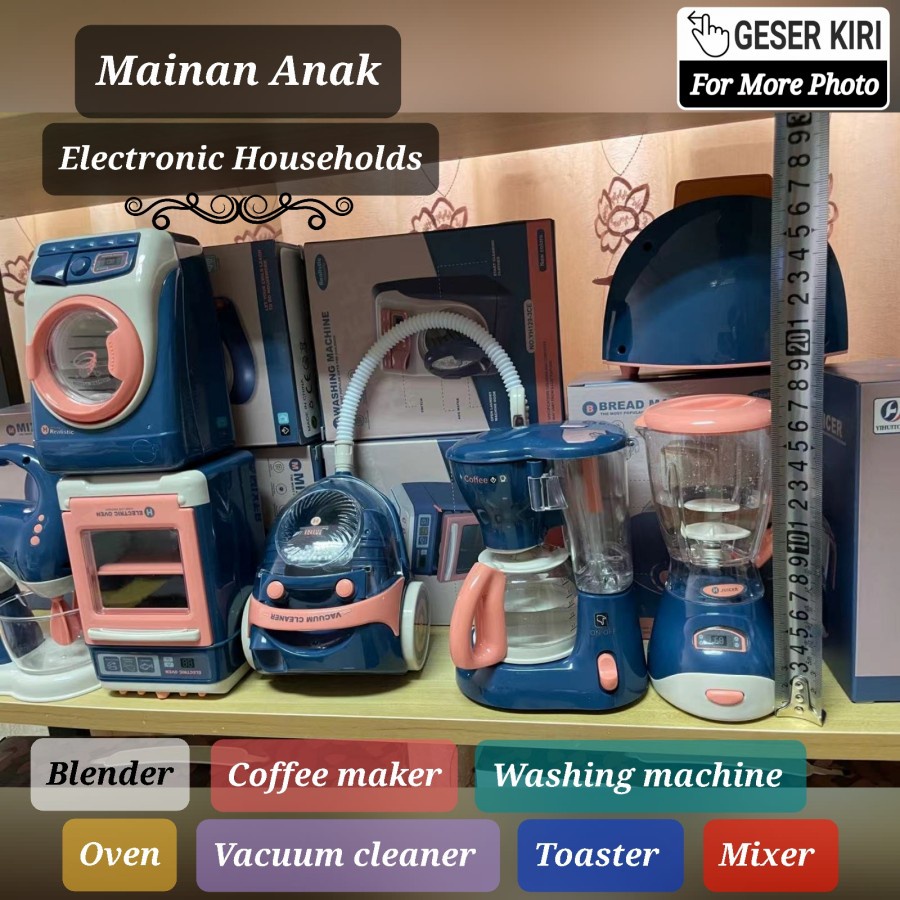 TBI Mainan Anak Peralatan Elektronik Baterai Rumah Blender Mesin Cuci